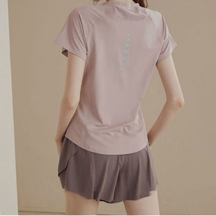 Quick-drying Women's Yoga Suit Sports Top Short-sleeved T-shirt Fitness Suit Summer Slim Breathable Running Slim 2025 New Style
