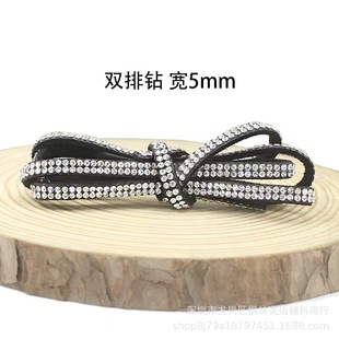 DIY Diamond Korea cashmere chain material black gold silver drill with rivets flat leather velvet tape garment accessories
