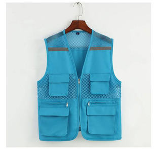 Advertising Vest Customized Volunteer Public Service Work Clothes Vest Advertising Shirt Children's Multi-Pocket Driving Vest Printing