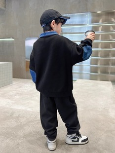 Boys' Autumn suit Cool 2024 New Children's Autumn Sweatshirt Sports Big Children's Spring and Autumn Fashion Handsome Fashionable