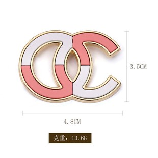 Small Fragrant Style Letter Color Matching Pin New DIY Fashion Jewelry Hairpin Mobile Phone Shell Accessories Double C Brooch Accessories