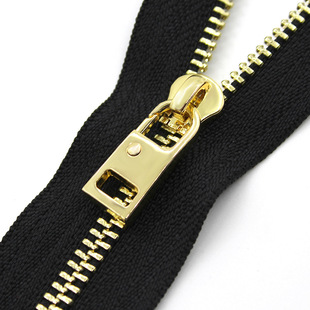 No. 5 metal copper closed tail short zipper Internet celebrity bag front zipper high-end leather bag portable briefcase pocket