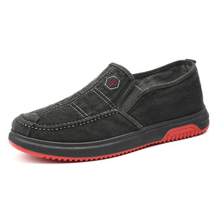 Old Beijing cloth shoes men's breathable soft bottom Bean shoes beef tendon bottom men's shoes a slip-on canvas shoes wholesale casual shoes