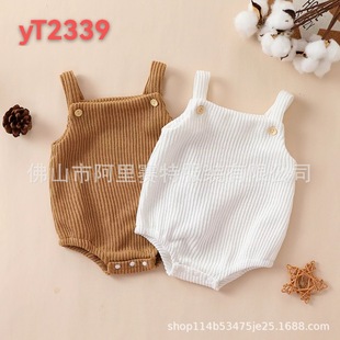 Cross-border infant neutral boys and girls baby thickened wool sling solid color triangle romper YT2339