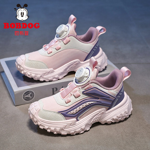 Babu Bean Girls sneaker 2024 Spring and Autumn New Leather Waterproof Soft-soled Princess Non-slip Wear-resistant Casual Shoes