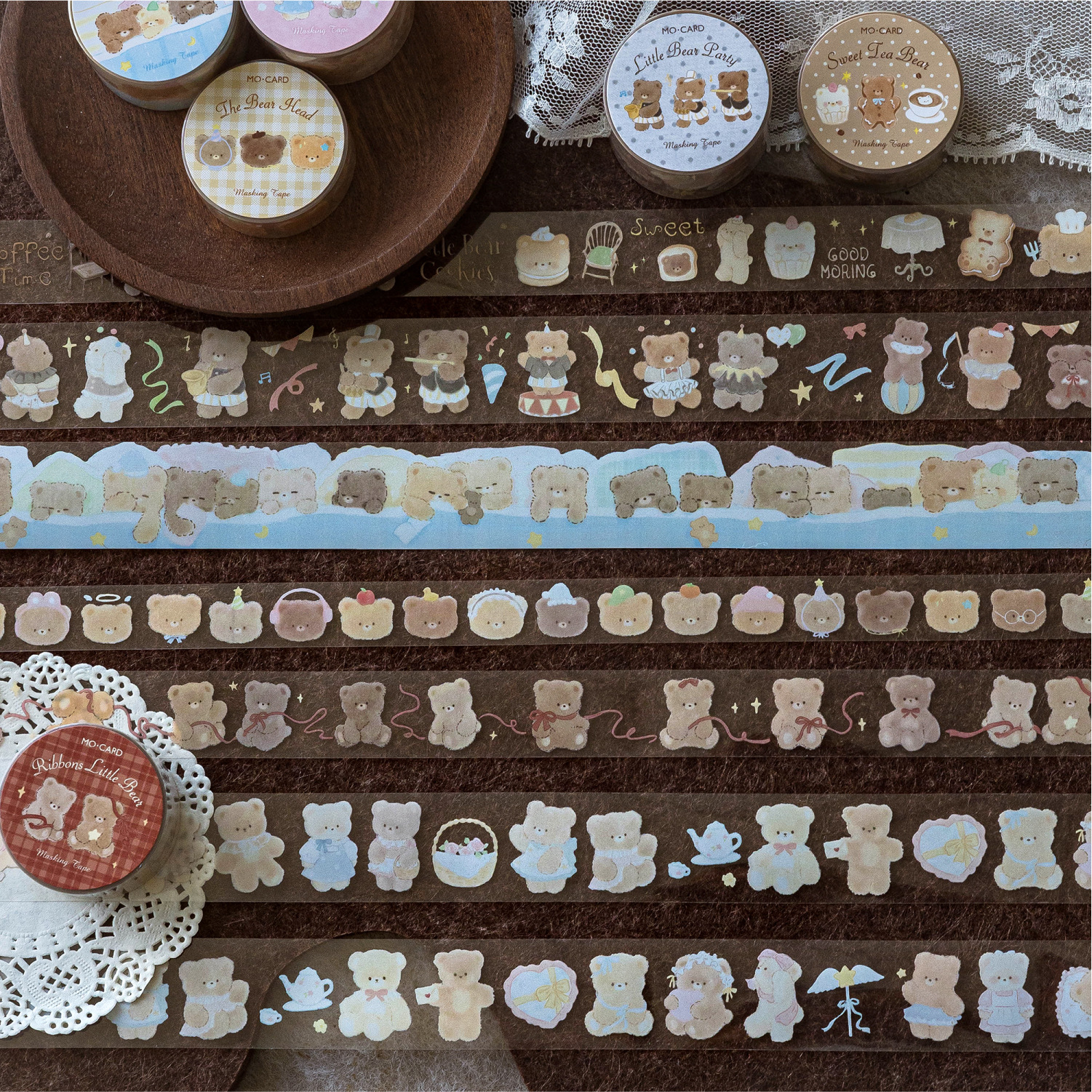 Momo PET Tape - Bear Dreamland Series Cute Pet Patterns for Journal Decoration and Collage Tape