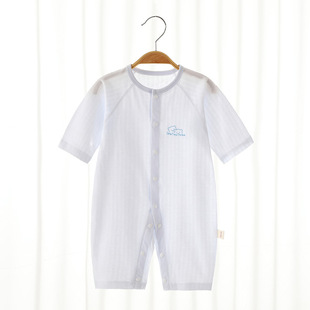 New Long Sleeve Cotton Baby Jumpsuit for Boys and Girls Baby Clothes Air Conditioning Climbing Clothes Autumn Home Clothes Thin Summer