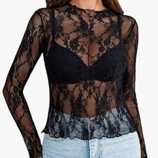 New Cross-border European and American Lace Transparent Clothes Perspective Sex Lingerie Pajamas Women's Sexy Pure Desire Pajamas
