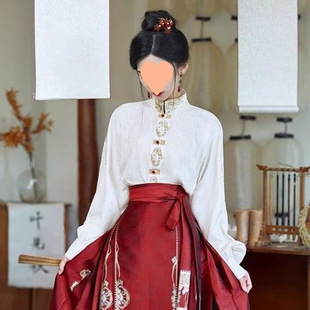 Новый китайский стиль Hanfu юбка с конским лицом тяжелая вышивка облачные плечи помолвка весной и летом
