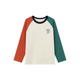 Children's T-shirt 2024 Autumn Boys' Raglan Long-Sleeved Casual Pure Cotton Mid-Big Children's Sweatshirt Letter Printed Top Handsome