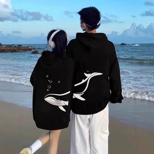 Autumn and Winter oversize fleece-lined Hooded Sweater Men's and Women's Top Special Couple Clothing Fashion Brand Class Clothes Warm Base Shirt