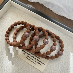 Simple High Elastic Durable Bean Hair Ring No Hair Injury High Ponytail Thick Hair Rope Ball Head Rubber Tendon All-match Hair Accessories