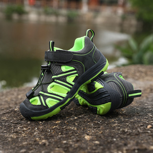 Explosions Boys Sandals 2025 New Summer Soft Bottom Breathable Boys Sports Baotou Beach Shoes Large Children Non-slip