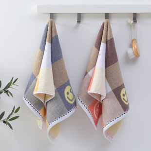 New smiley face towel thickened 120g cotton soft face Bath absorbent couples men and women face towel spot wholesale