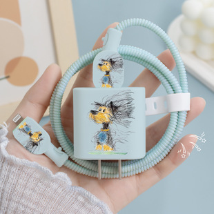 Suitable for Iphone16 Cute Charger Cable Protective Cover Apple 15/14/13 Data Cable Anti-Folding Rope 20W