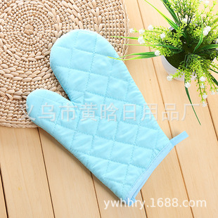 [Holding Jia] polyester cotton single color thickened extra large oven baking high temperature resistant anti-scald heat insulation microwave oven gloves gift