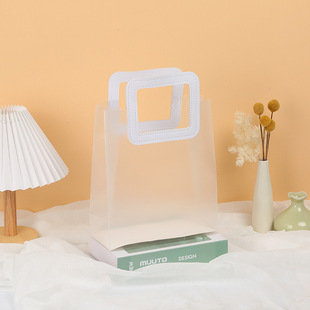 in stock pp tote bag wholesale transparent wedding candy gift bag ins transparent frosted plastic packaging gift bag