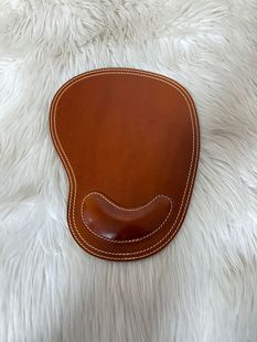 New Wrist Mouse Pad Vegetable Tanned Leather Office Solid Color Wrist Pad Simple Retro Mouse Pad Business Cowhide