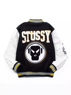 American Niche Street Fashion Brand Stu Situ Baseball Jacket Joint Embroider Men's and Women's Spring, Autumn and Winter Outer Jacket