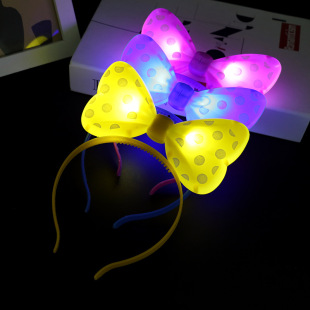 Korean version of luminous bow hairband hairpin flash headband concert night market stall selling toys small gifts
