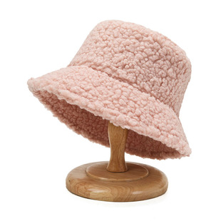 Autumn and winter outdoor New fisherman hat light plate warm fashion basin hat lamb wool hat women ins embroidery Teddy Hat