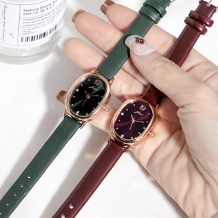 2023 new watch female student oval niche elegant temperament fashion quartz watch factory direct in stock