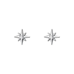 S999 Foot Silver Zircon Eight Mans Star Earrings Women's Light Luxury Niche Design Earrings Bone Nails Ear Holes Free Earrings
