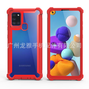 Transparent three-proof mobile phone case for Samsung A21S new acrylic space case all-inclusive mobile phone case Factory