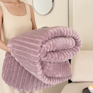 High-weight double-sided rabbit velvet blanket rolled cat feeling high-weight blanket milk velvet padded fleece-lined sofa blanket factory
