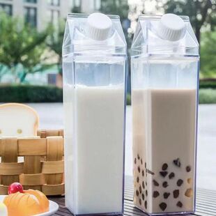 Cross-border Simple Square Milk Cup Rotatable Sealed Fresh-keeping Milk Bottle Explosive Storage Thickened Milk Bottle