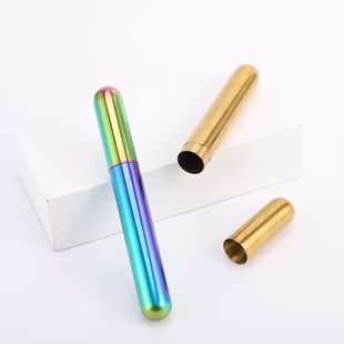 Simple European and American style portable outdoor stainless steel wine tube polished round bottom cigar tubular small wine pot single