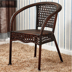 Bold Double Tube Rattan Chair Leisure Chair Backrest Chair Household Single Single Woven Chair Outdoor Balcony Simply Pin