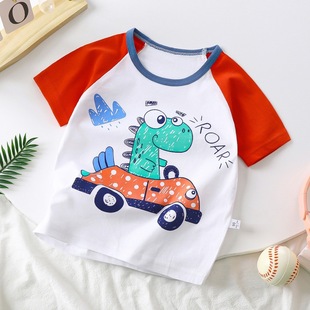 Children's short-sleeved cotton summer new boys T-shirt baby cartoon girls short-sleeved Korean top children's clothing wholesale