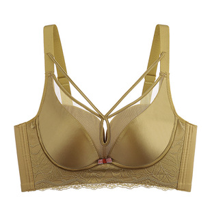 Meizhai Underwear Women's Non-rimmed Bra Push-up Small Chest Special Auxilary Breast Upper Bracing Anti-sagging Satin Explosions