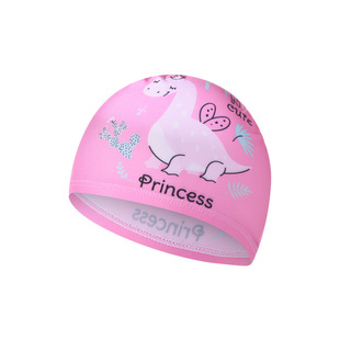Children's Swimming Cap Fashion Cartoon Printed Dinosaur Comfortable No-head Cloth Cap Cute Baby Ear Protection Cloth Cap for Boys and Girls