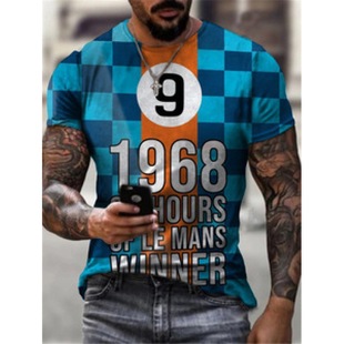 2024 новый трансграничный temu Eyin AliExpress модный хиджаба 3D цифровая футболка с короткими рукавами для мужчин