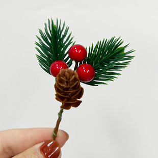 Christmas Decoration Pine Needle Pine Needle Pruning Simulation Pine Cone Red Cone Christmas Tree Packaging Gift Box Decoration Accessories Christmas Pine Needle