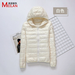 Down jacket ladies 2023 new short light thick warm slim Korean version of white duck down fashion coat wholesale