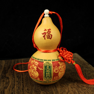Car ornaments home natural text play gourd with faucet hand twist plate play hand handle car interior decorations