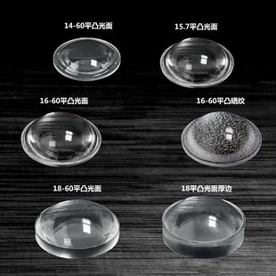 Manufacturers supply 14-15.7-16-18 diameter flat convex mirror a variety of LED lenses-smooth/Sun pattern