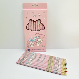 2612 Sanli мультфильм 12 цветов цветные карандаши детские карандаши для рисования повседневные портативные цветные карандаши для рисования