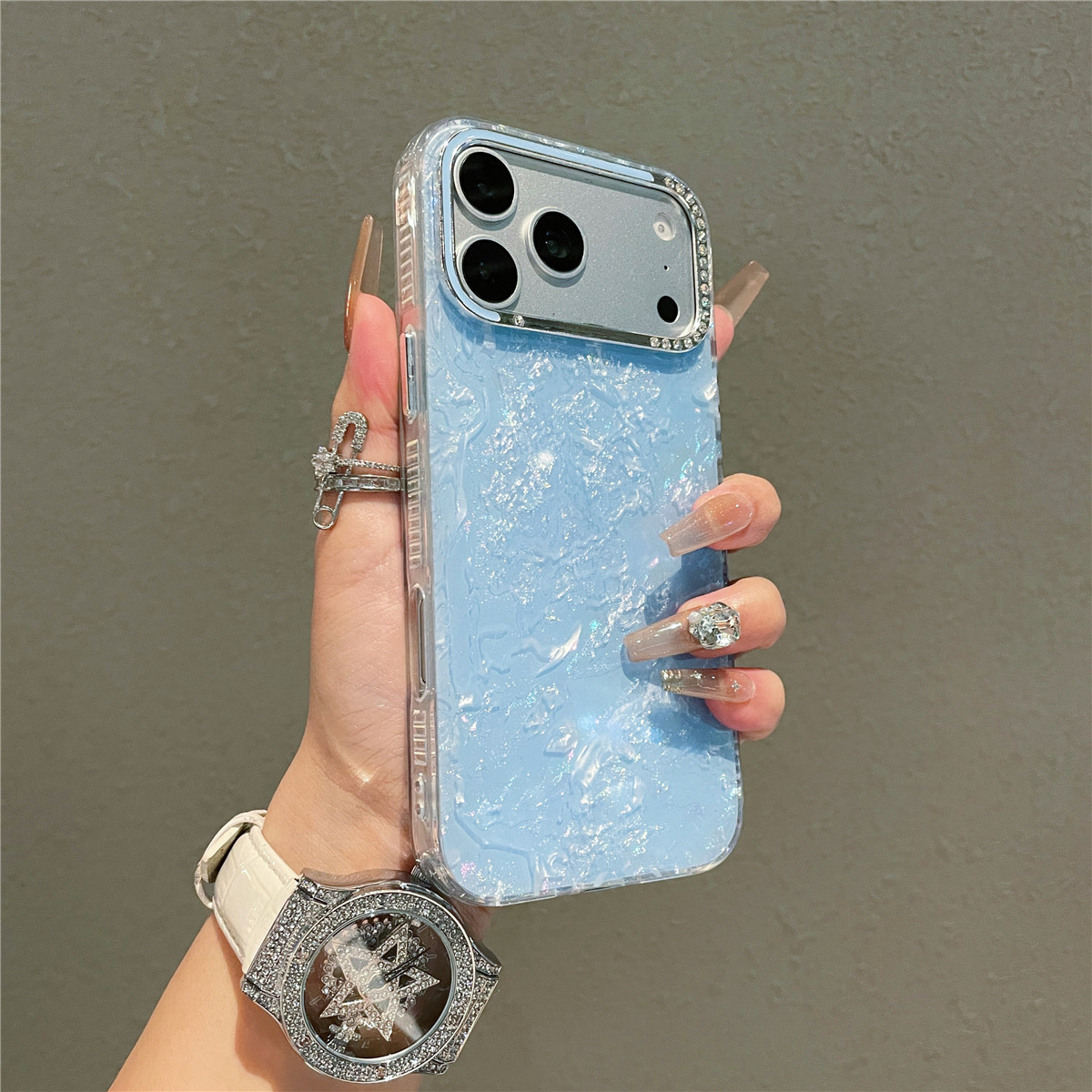 Starry Sky Glitter Shell Case for iPhone 17 Pro Max, Luxury Diamond Phone Case, Apple 16 Premium Drop Protection