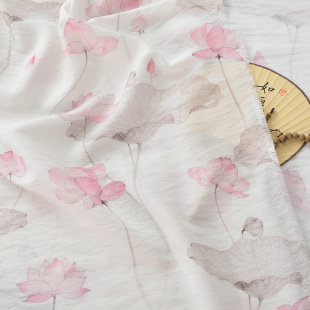 Fabric New Chinese Style Chinese Style Hanfu Cheongsam Skirt Material Mosquito-proof Pants Clothing Fabric Printed Tenma Summer Lightweight