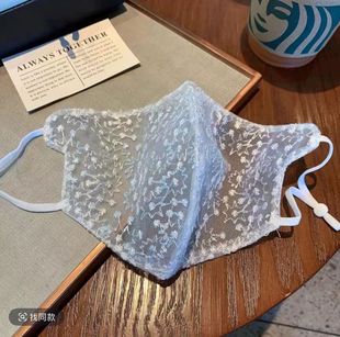 TikTok Explosions Internet Red Same Embroidered Lace Mask Plain Face Breathable Embroidered Sunshade Sun Protection Veil Mask