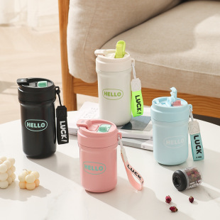 New Thickened 316 Coffee Thermos Cup Tea Separation Cup Double Drink with Tea Warehouse Household High Color Value Student Water Cup