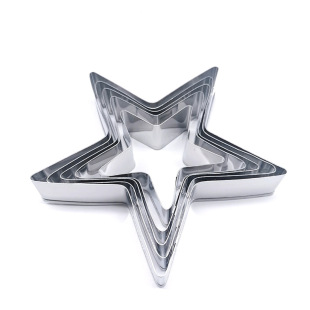 PVC transparent boxed baking stainless steel cake mold love 4pc Star 5pc Round 6pc biscuit mold