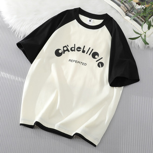 2025 Summer New Round Neck Letter Short-sleeved Sports Trendy Brand Men's Loose Light Mature Fashionable Men's and Women's T-shirt Korean Style