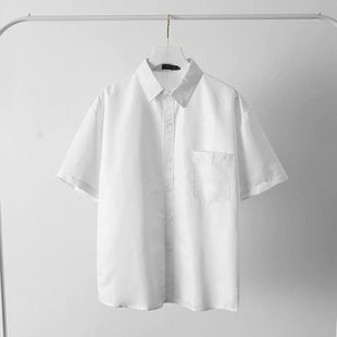 Pocket Shirt Men's Loose Business Casual Summer Outer Wear Top Men's Student Fashionable Lapel Short Sleeve Shirt