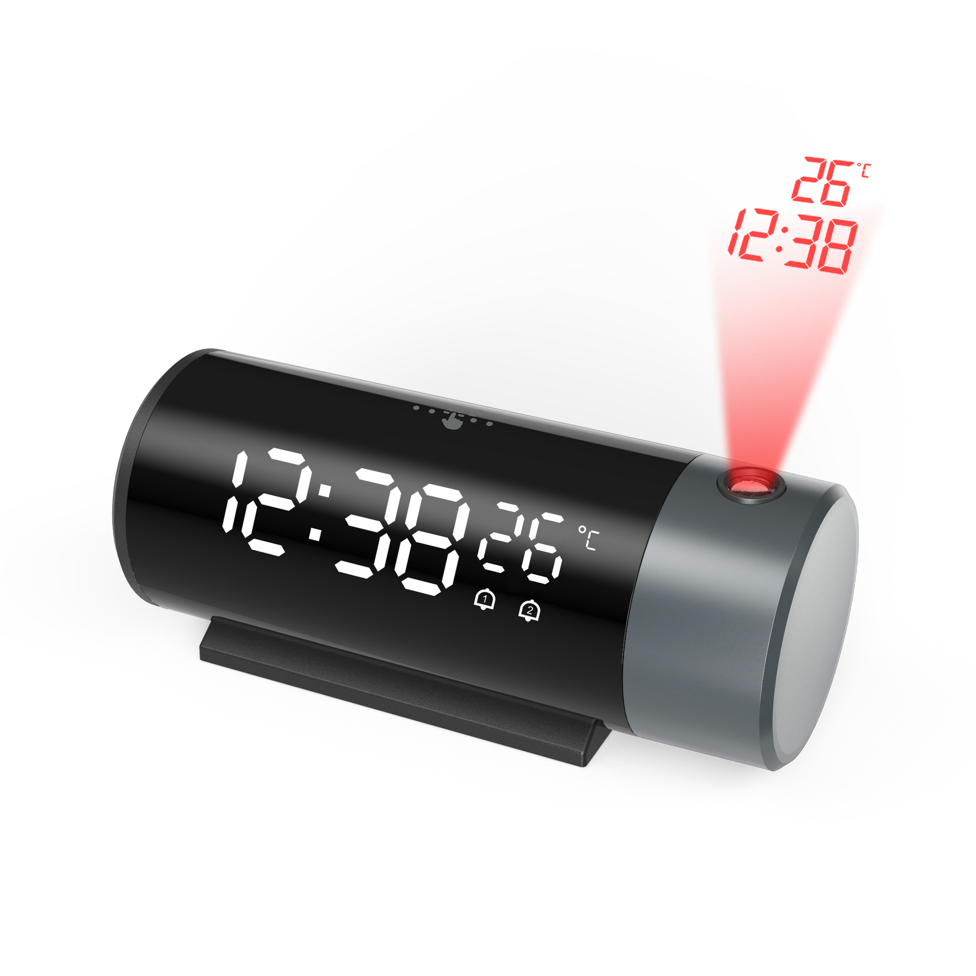 Amazon Hot Selling Red Line Projection Clock LED Temperature Electronic Digital Alarm Clock Night Mode Non-Voice Control Cross Border