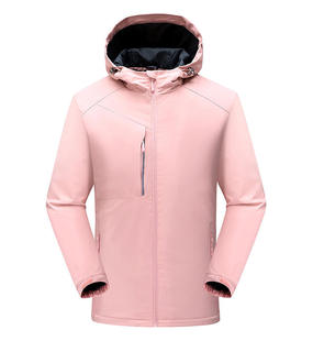 Autumn and winter fleece-lined solid color integrated windbreaker assault clothing printing logo work clothes enterprise coat tooling three in one